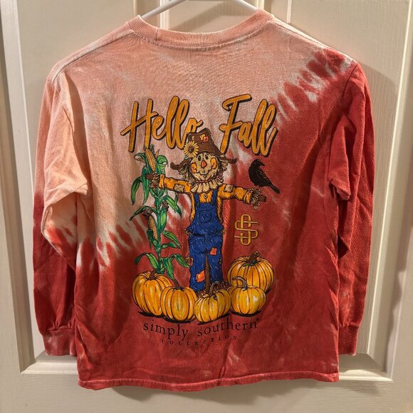 Simply Southern Other - Simply Southern Long Sleeve Hello Fall Pumpkin Youth Shirt ~ Small